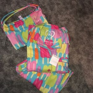 NWT Victoria Secret Popsicle PJ Set & Travel Bag